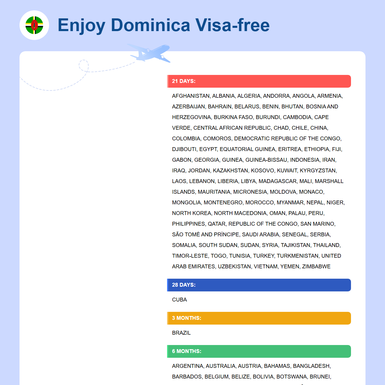 Dominica Exemption