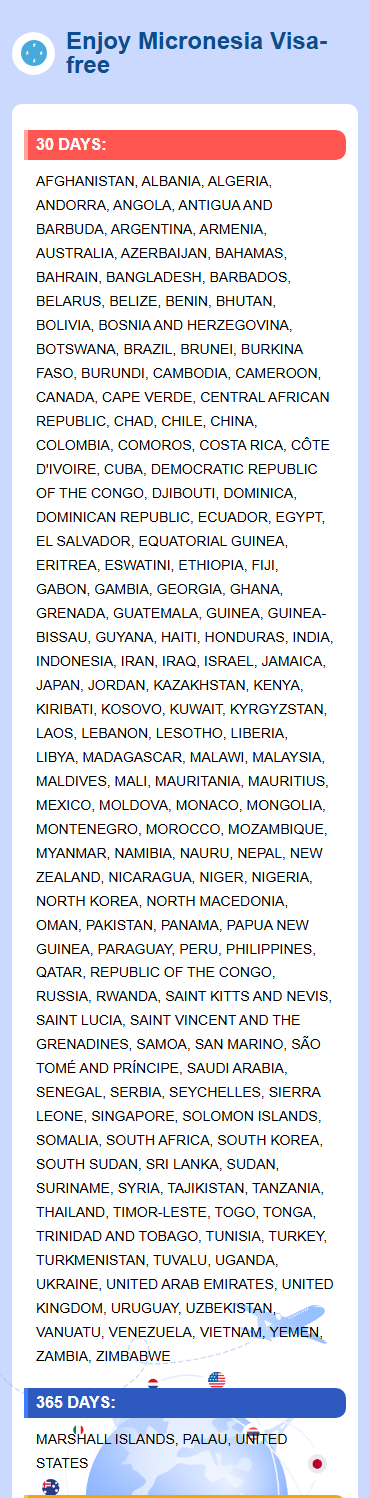 Micronesia Exemptions